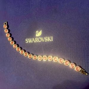 Pink Crystal Silver Bracelet Swarovski